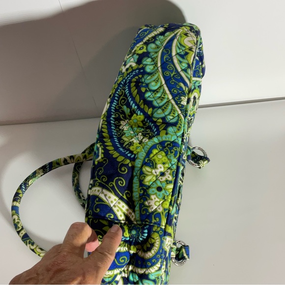 Vera Bradley Rhythm & Blues Structured Shoulder Bag Blue Greens Floral Pattern - Picture 15 of 16
